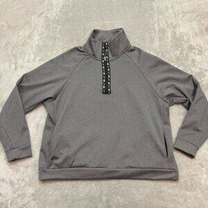 Nike Women Sweatshirt Training Therma 1/2 Zip Loose Fit Sweater Gray XL